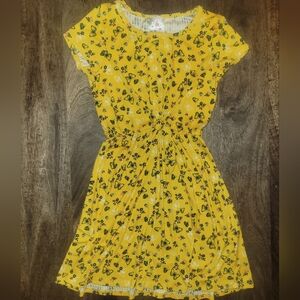 Charming Yellow Floral Kids Dress